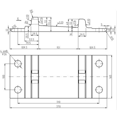 Rail Track Accessories Forging Railroad Track Tie Plates Q235 Material Bend Test