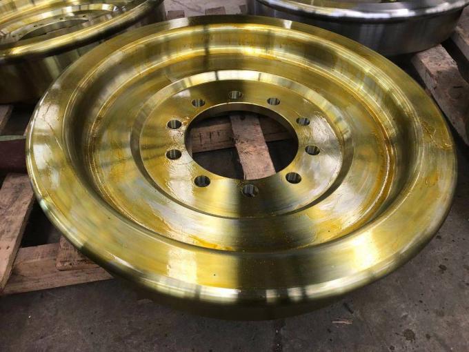 Driven Steel Crane Wheels , Railroad Car Wheels For Bridge ODM